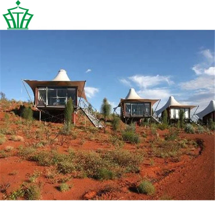 Fabric Roof House Hard Shell Steel Frame PVDF Roof Top Resort Tent Structures