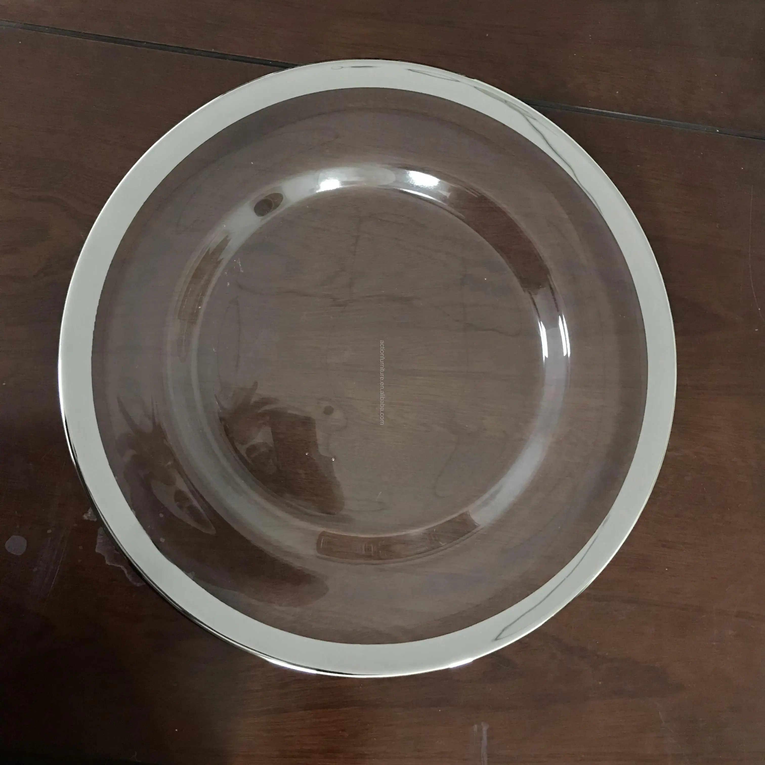 Household Durable Dinner Plate Glass Luxury Wedding Gold Rim Color Dubai Christmas Tableware  Dinnerware Sets Glass Dishes