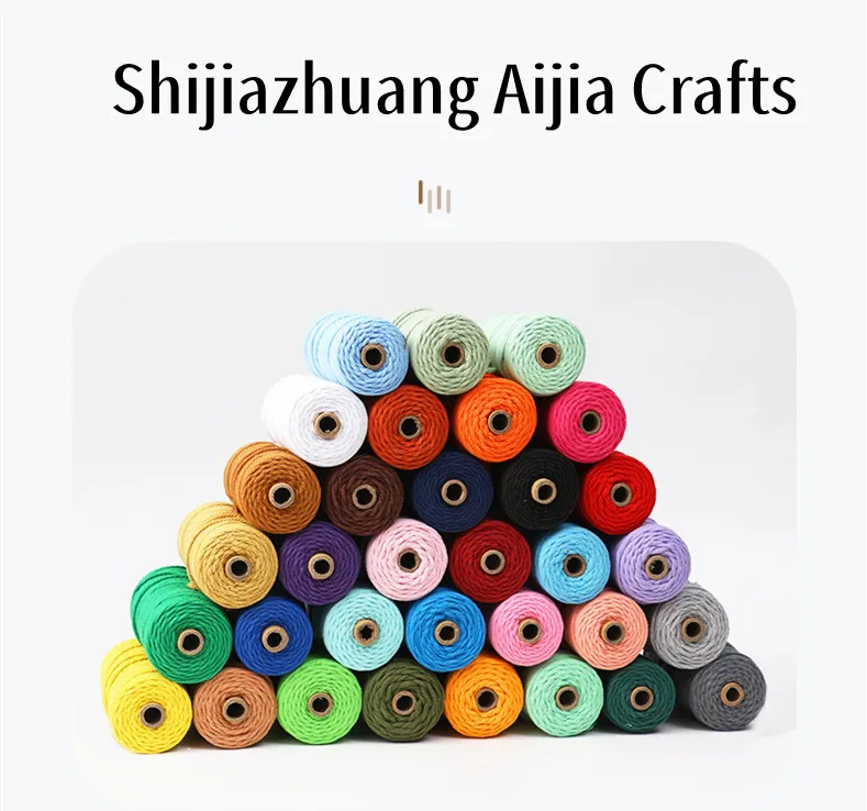 Macrame Cord Twisted Cotton Braid Cord Waist Rope 2mm 3mm 4mm Multi Color Length Macrame Rope Knitted Bulk