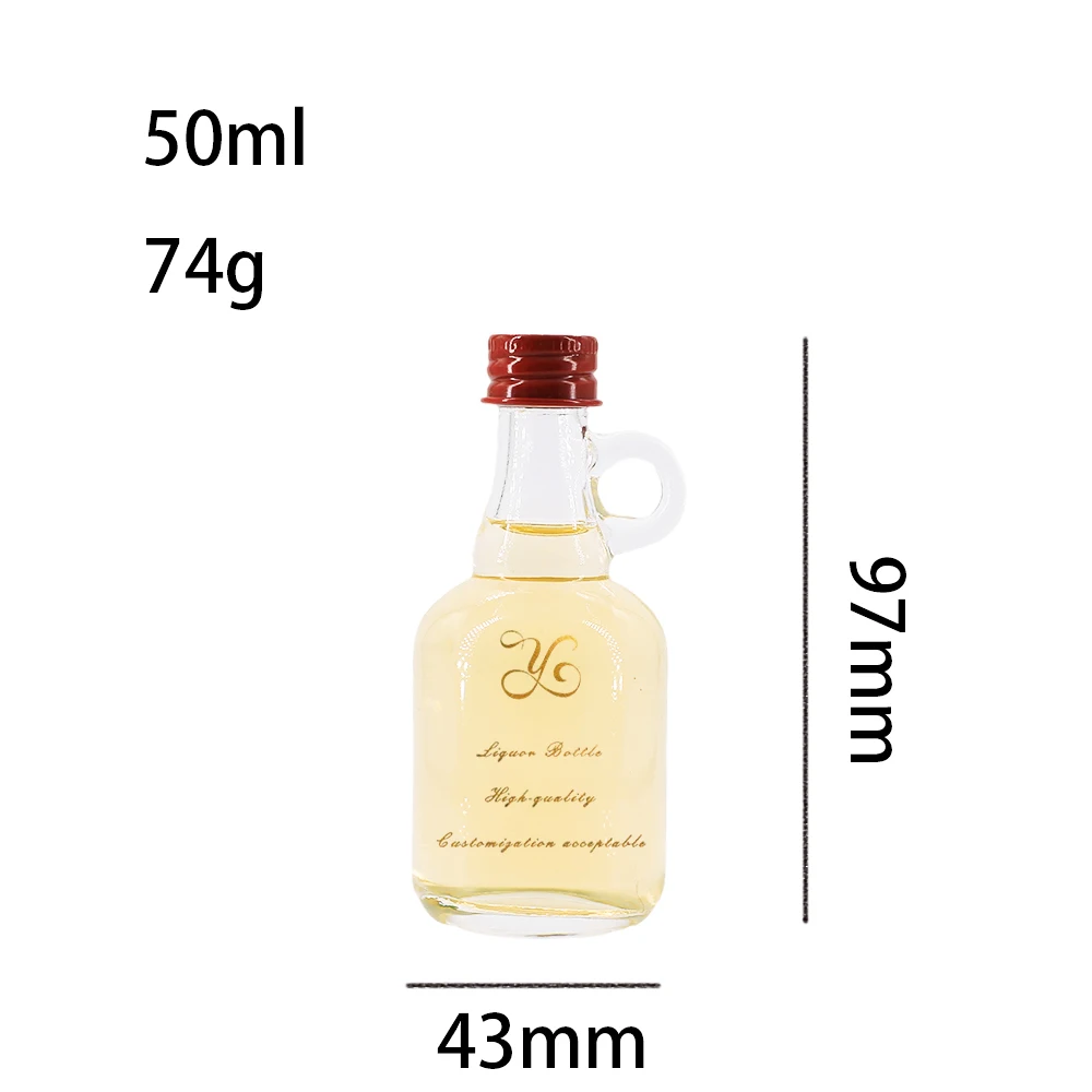 Custom Luxury Mini 50ml 70ml Liquor Clear Glass Bottles Empty Wedding Party Favors Mini Liquor Bottle 50ml for Whiskey