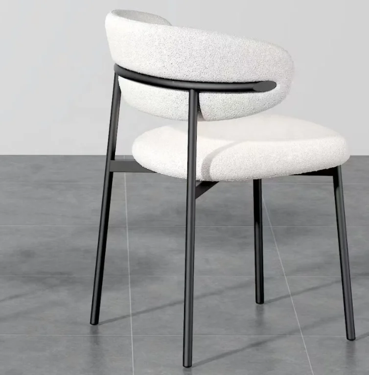 Factory Sale Modern Simple Fabric Chair With Metal Frame Beautiful Design Living Room Dining Chair