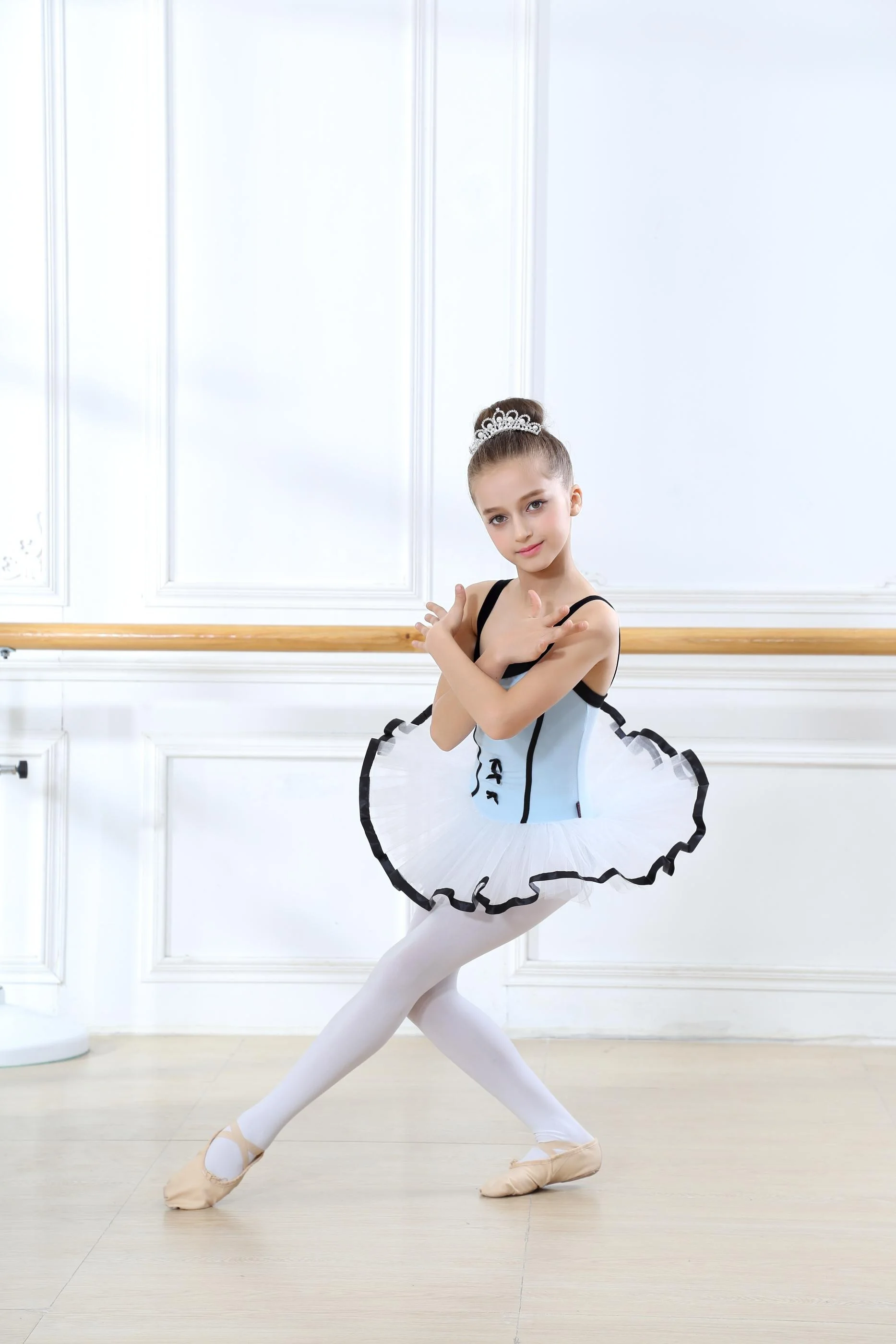 Factory Wholesale Baby girls Organza Short Sleeve Ballet Tutu  Classics Ballet Skirts Performance Wear ballet skirt