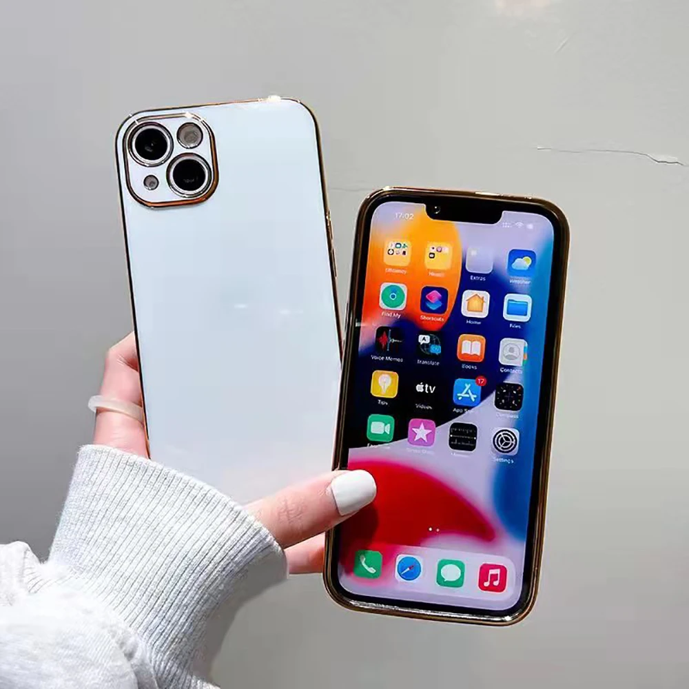 Soft TPU Phone Case color side  Electroplated Cases transparent back Anti-scratch Cover For iPhone 12 pro