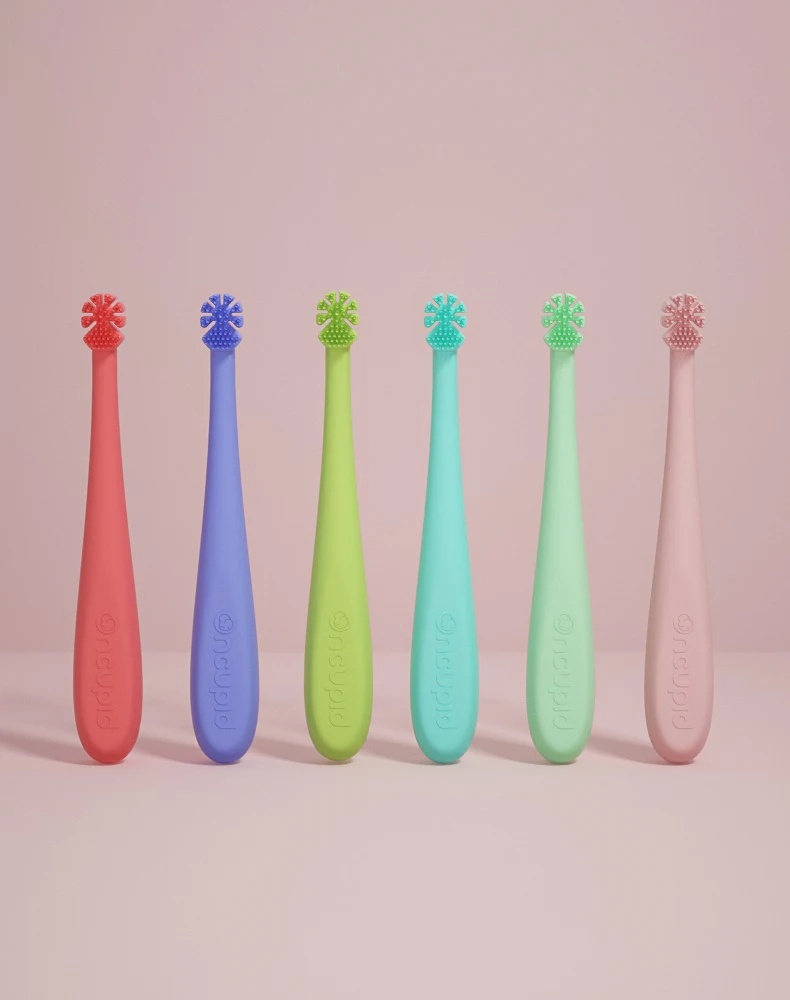 Standard Silicone kids tooth brush baby training toothbrush set for Kids Infant Children