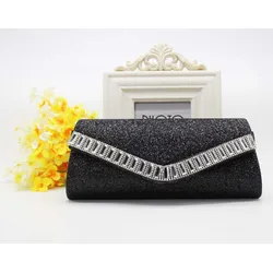 2022  New Ladies Clutch Bag Flashing Water Crystal European And American Dinner Evening Bag