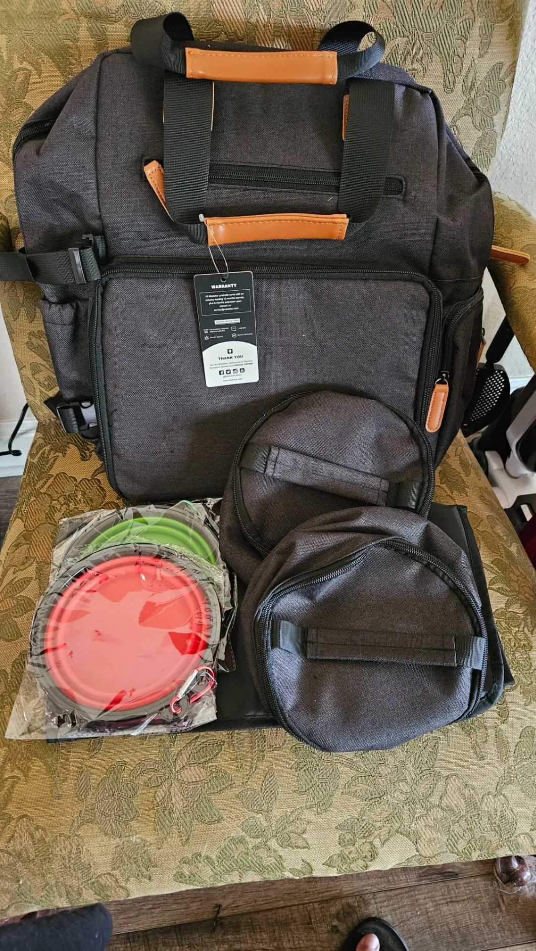 Pet Travel Bag, Double-Layer Pet Supplies Backpack (for All Pet Travel Supplies), Pet Travel Backpack