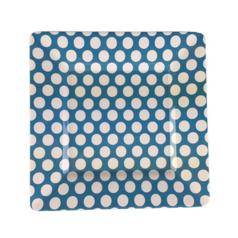 Custom printed wholesale price melamine cheap square plastic plates