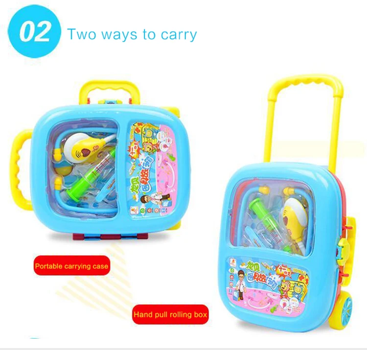 Kids toys educational Early childhood cognitive doctor toys treatment kit plastic Simulation Medicine Box pretend play toys