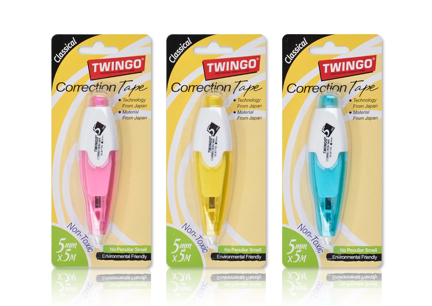 Refillable and retractable Correction tape click High Quality Non-toxic Eco Colored Correction Pen
