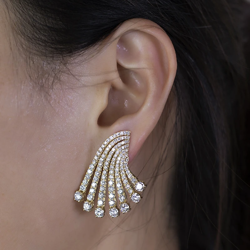 Серьги-гвоздики из желтого золота 18 карат