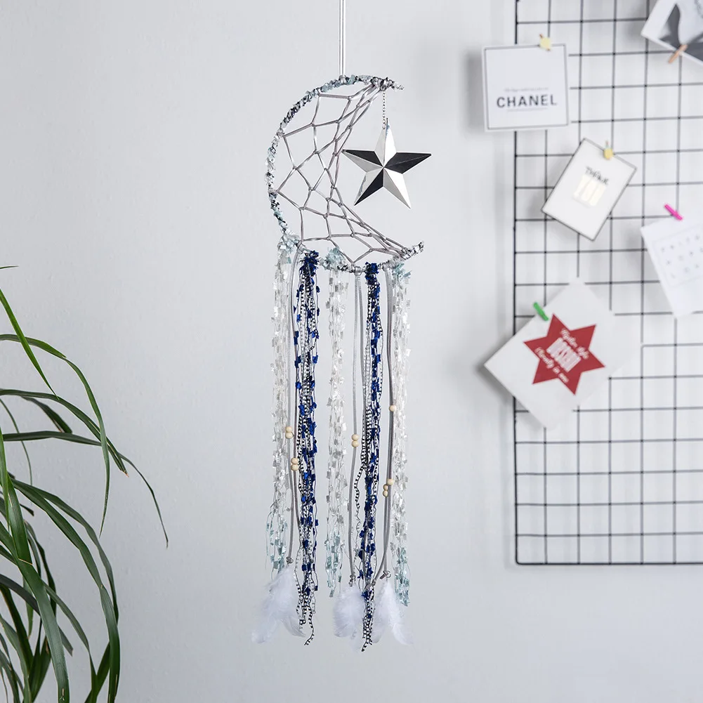 Moon boho макраме Ловец снов кольцо настенный гобелен