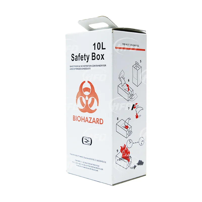 2023 New Design Wholesale 5L/7L/10L/15L/20L ISO 13485 Needle Disposal Sharps Box safety box
