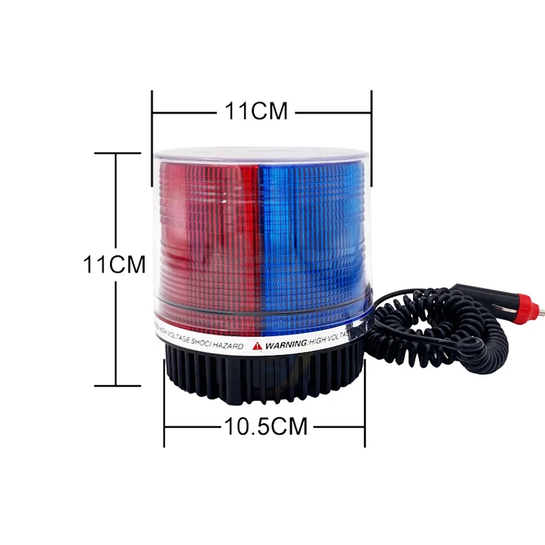 Red Blue White Yellow Amber Colors 12V Flash Strobe LED Beacon Magnetic Traffic Light for Trucks
