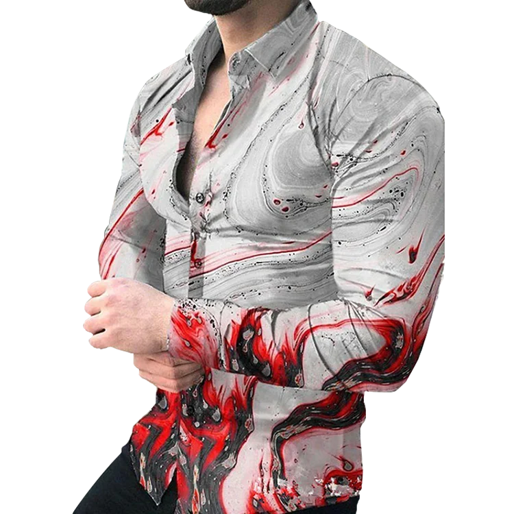 best quality Ready to Ship plus size latest shirts for men man flower shirt