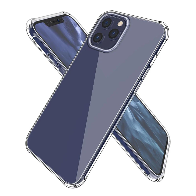 Fast Shipping Transparent Acrylic Silicone TPU Soft Antiscratch Phone Cover for iPhone 12 Shockproof Slim Clear Case