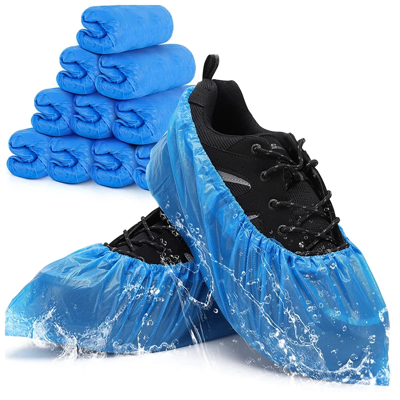 Safety Disposable Plastic CPE Anti Slip Medical Shoe Cover For Cleanroom Hospital Use