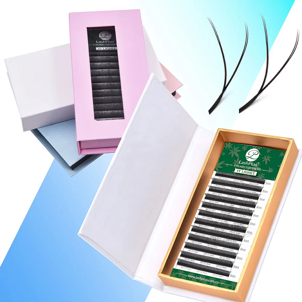 Factory price korea silk eyelash extensions private label Lash Box Packaging Russian volume SL YY eyelashes extensions