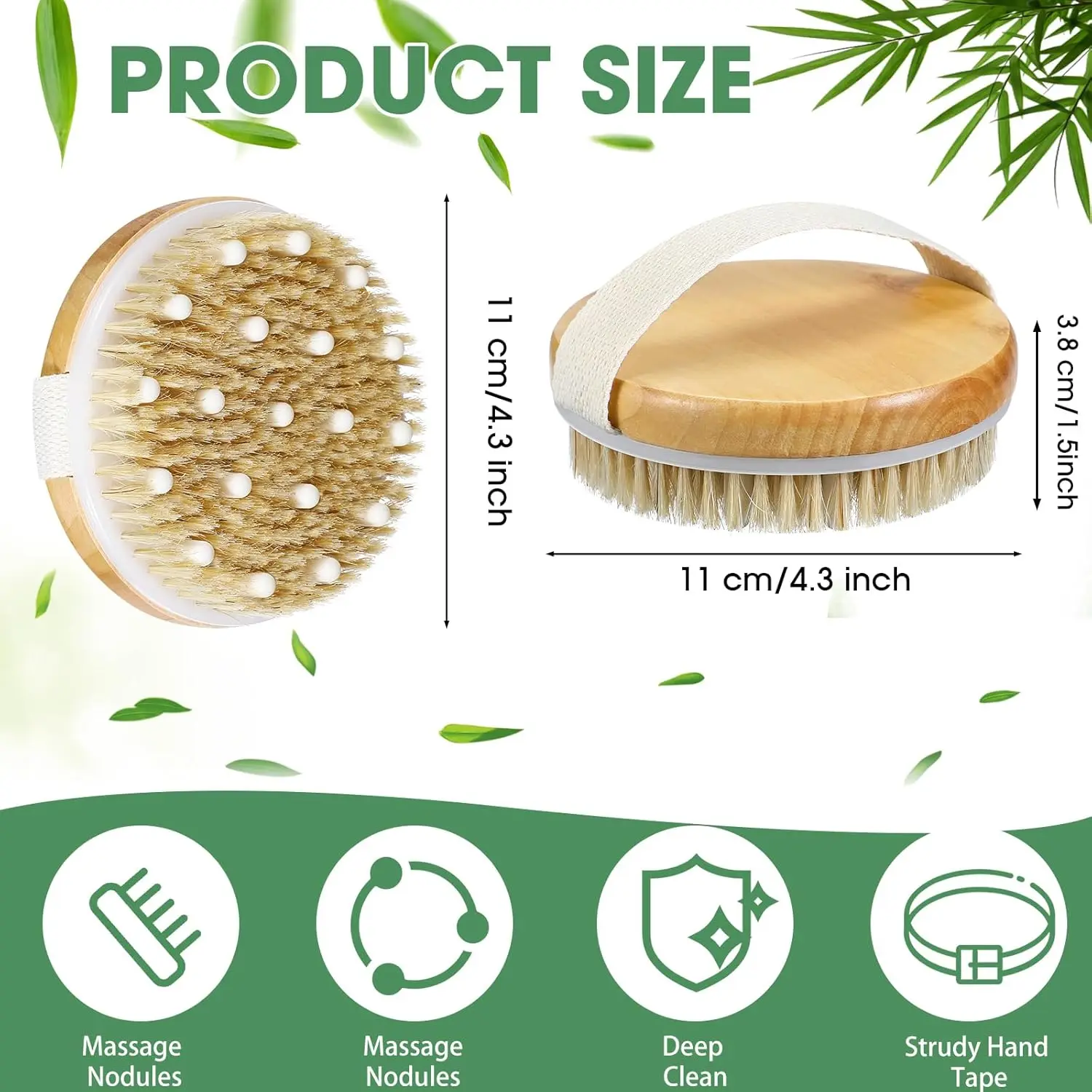 Wholesale 100% nature high quality boar bristle body brush private label bath brush