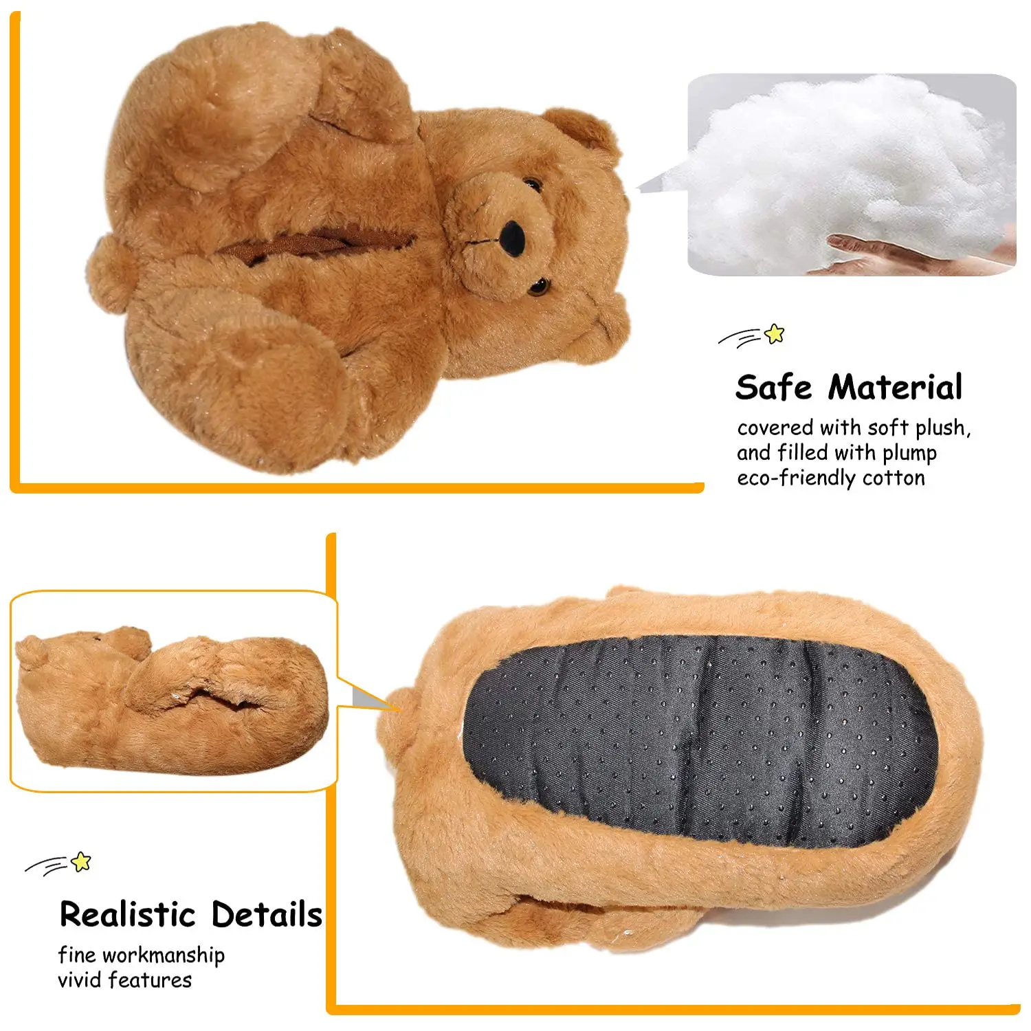Teddy bear slippers 2022 fuzzy teddy Wholesale Plush adult Slipper House teddy bear slippers for women girls