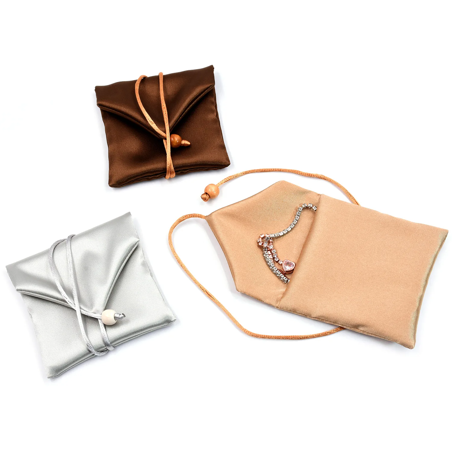 Best Sellers 10*12cm Satin Envelope Jewelry Cosmetic Pouch Reusable Hair Extension Gift Envelope Silk Bag
