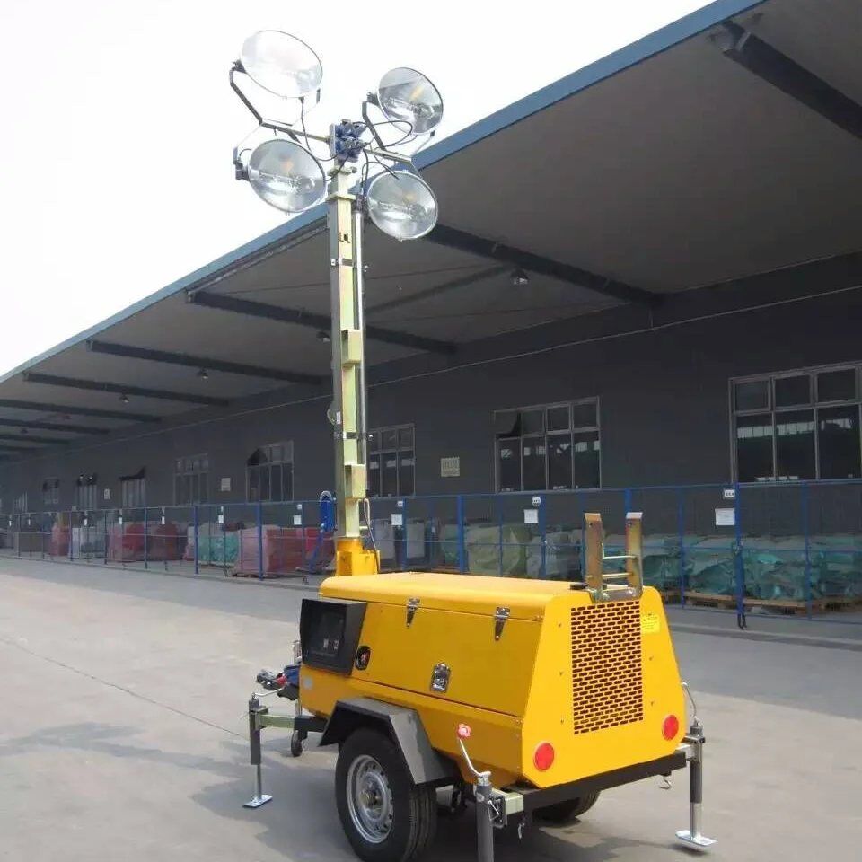 big power diesel engine Trailer 220V 400W LED Mobile Solar Light Towers