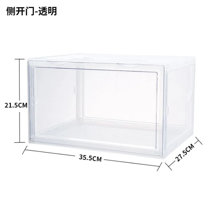 Wholesale High Quality Household Transparent Plastic Folding Shoe Box With Acrylic material