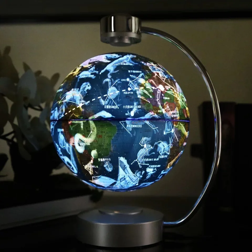 
BSCI Factory Custom Printed C Shape Floating Globe, Geography World Map Magnetic Levitation Globe 