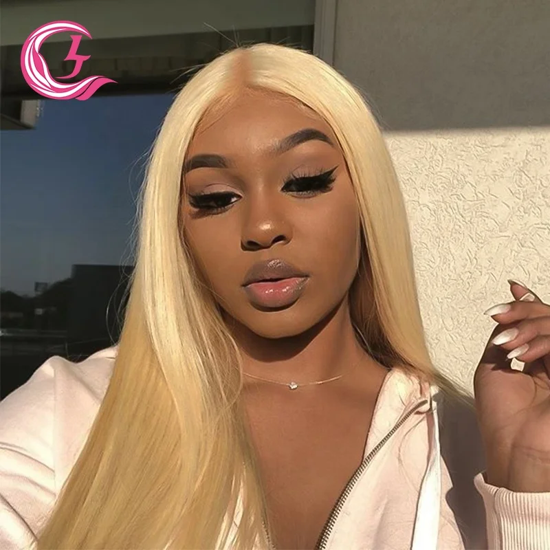 Clj Wholesale Cheveux 100% Virgin Brazilian 613 50 Inch Straight Highlight Lace Front Human Hair Wig With Top Quality