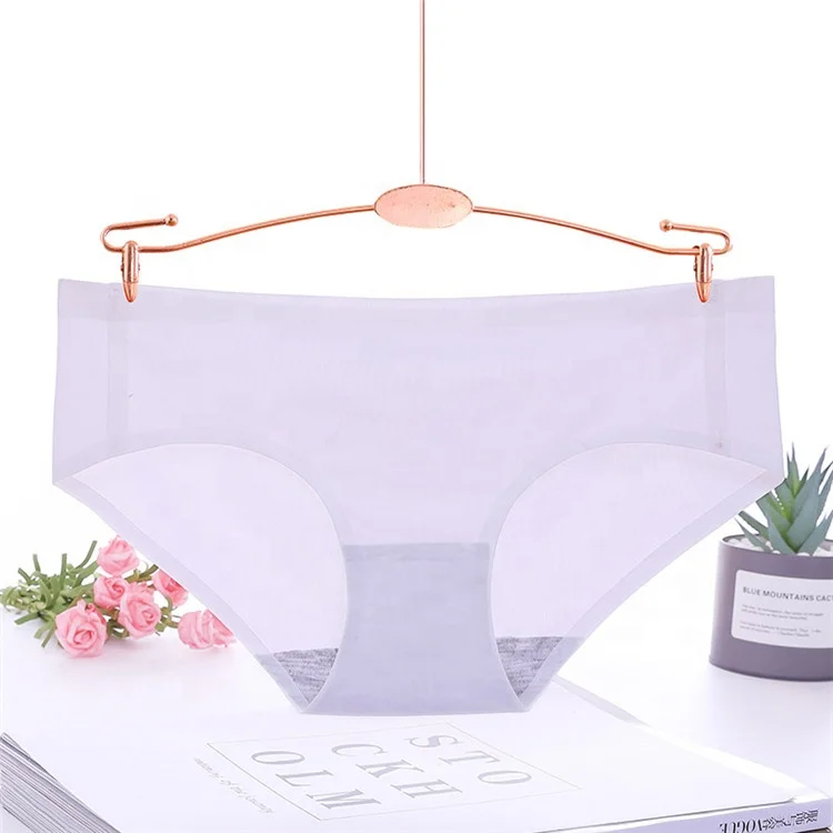 Wholesale price women seamless panties mid waist underwear ice silk comfort underpants