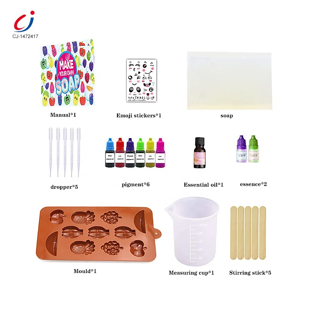 Chengji soap making toy educational diy handmade game non-toxic cartoon fruit soap making kit for kids