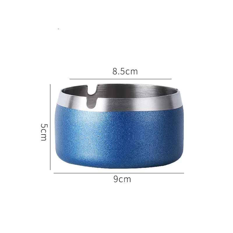 Dia. 8/9/10/11.2cm Creative and personalized black thickened large windproof  bar stainless steel ashtray