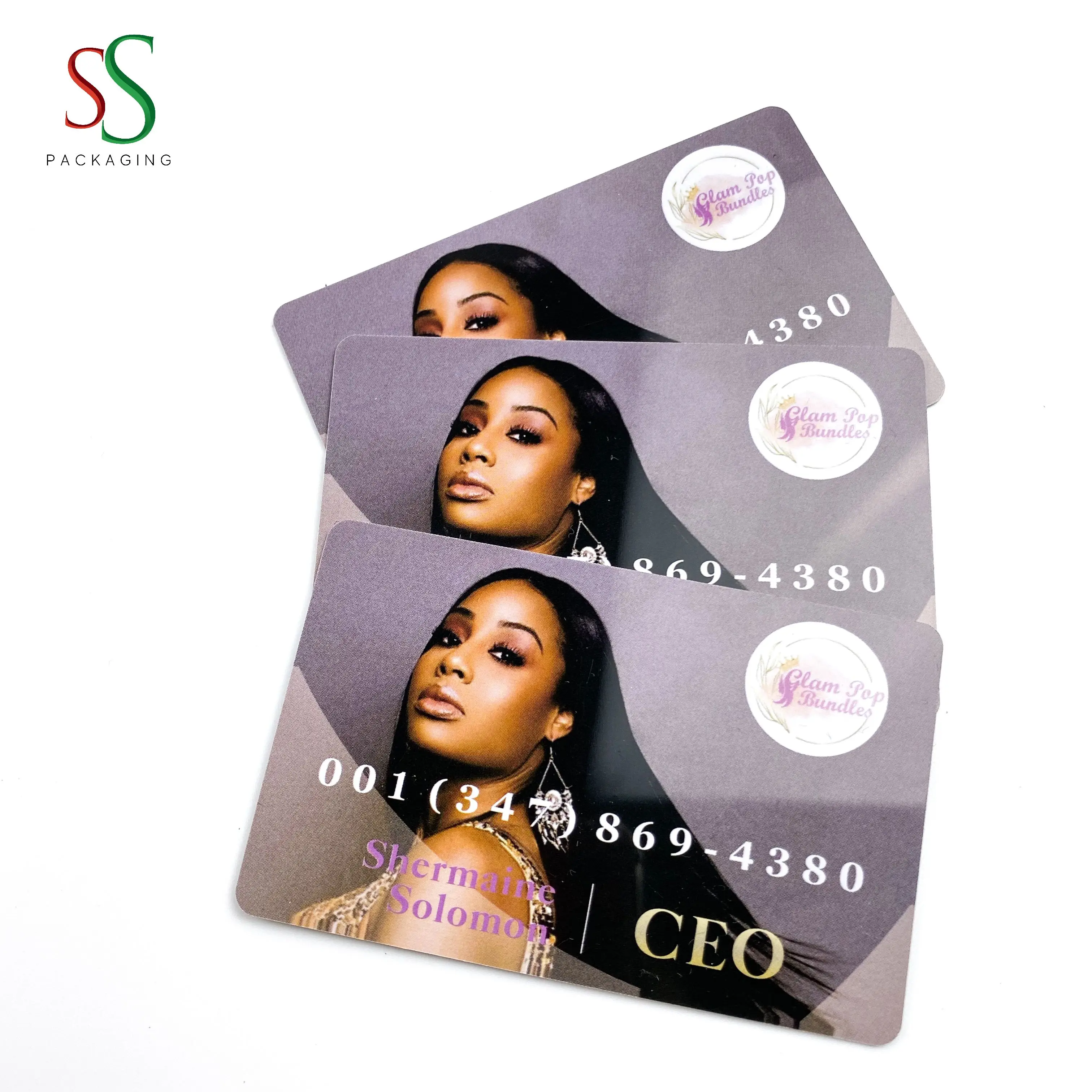 SS Hair Packaging Custom Business Card Credit Card Size Business Card