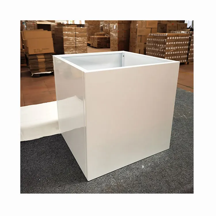 Corten Steel Large Cubic Flower Pots Aluminum Flower Pots Stainless Steel Flower Troughs Produced by China Supplier