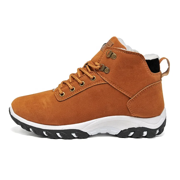 new arrival men winter microfiber suede shoes ankle boots with fur