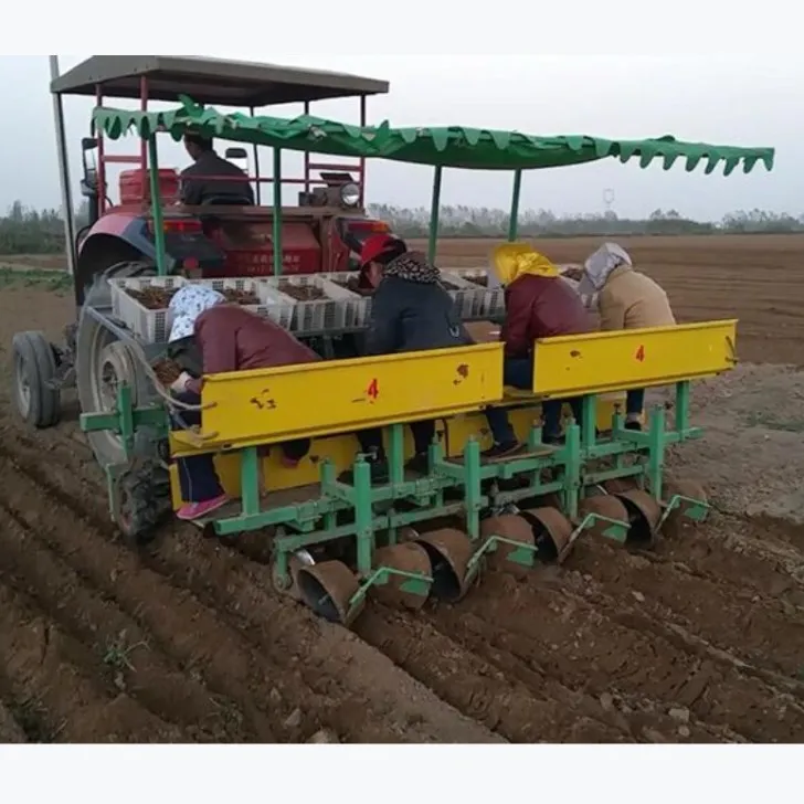 crawler watermelon seedling planter three rows lettuce licorice transplanter large amount of adjustable transplanting machine
