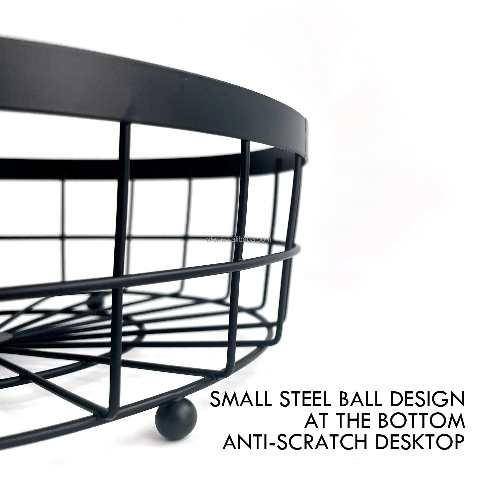 Kitchen Countertop Wire Storage Rack 3 Tier Steel Fruit Basket Shelf Wrought Iron Fruit Baskets Stand