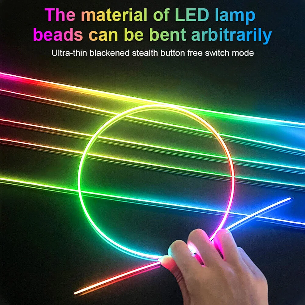 Car music led ambient light 7 colors colorful symphony led atmosphere light car rgb acrylic strips interior ambient light
