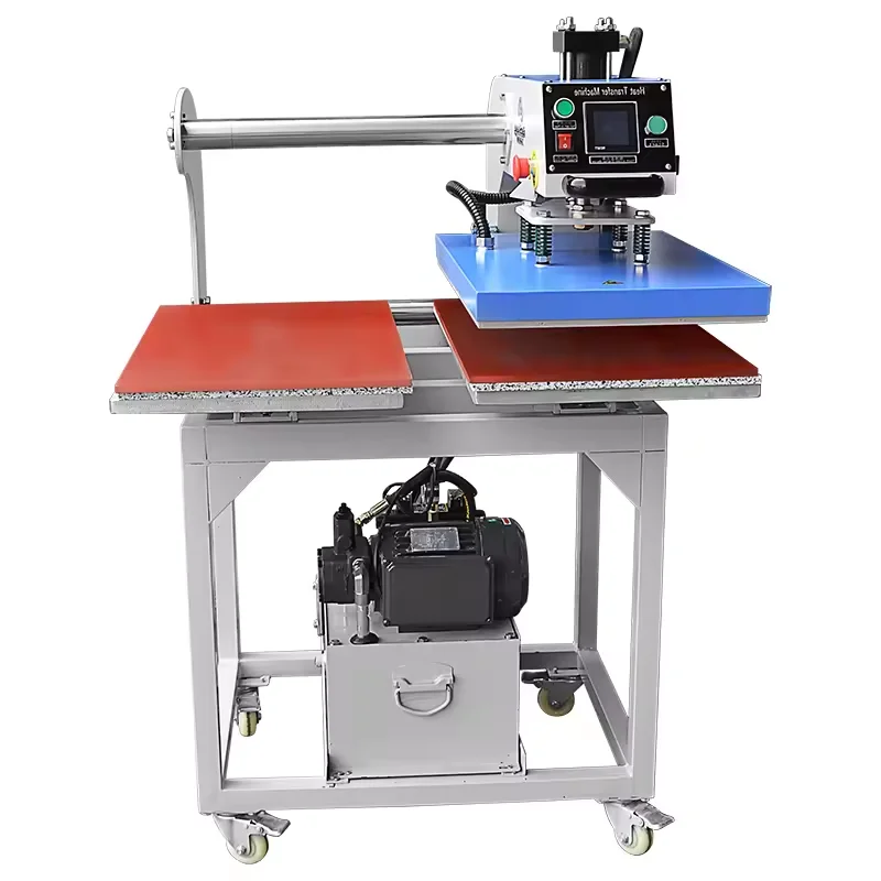 Up-sliding double station hydraulic heat press sublimation plates 3d embossed t shirts machine