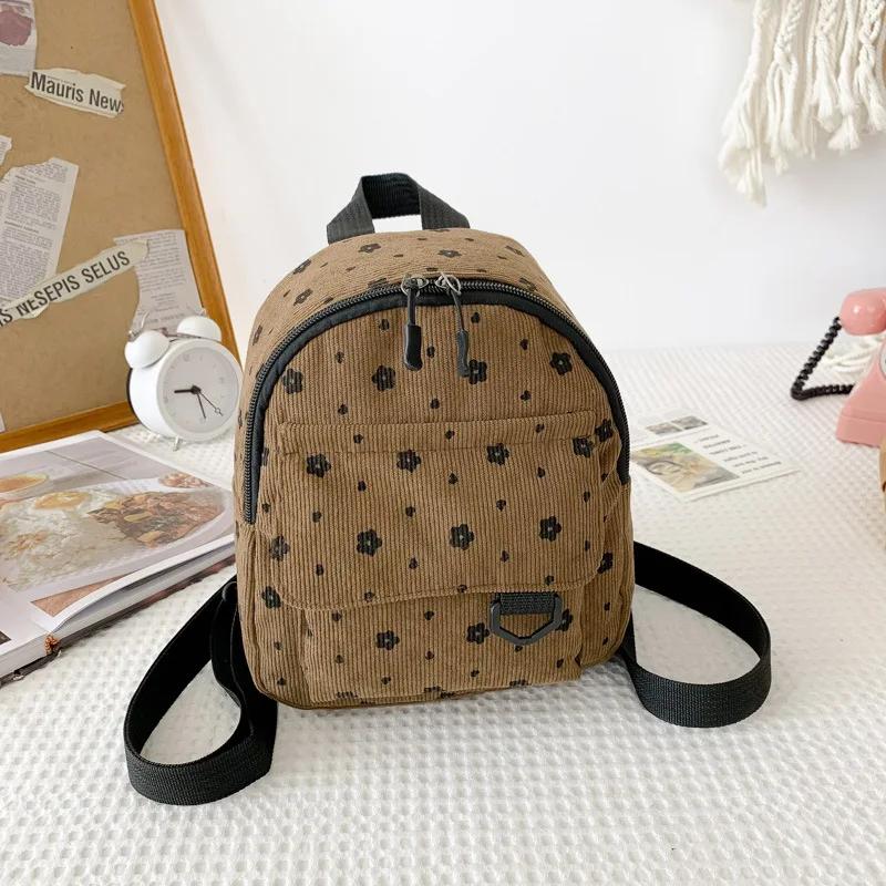 Japanese corduroy cute small bag backpack female 2024 new all-in-one soft sister student backpack