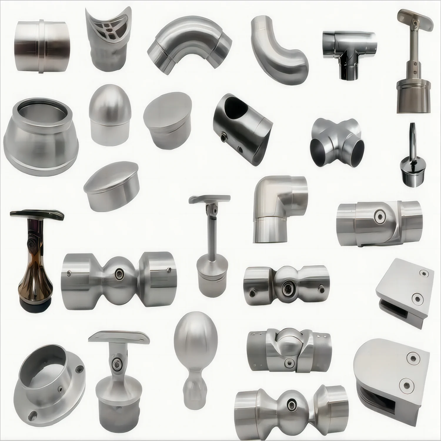 Inox 201 304 316 Stainless Steel Railing Components  Balustrade Fittings Balcony Glass Handrail Accessories