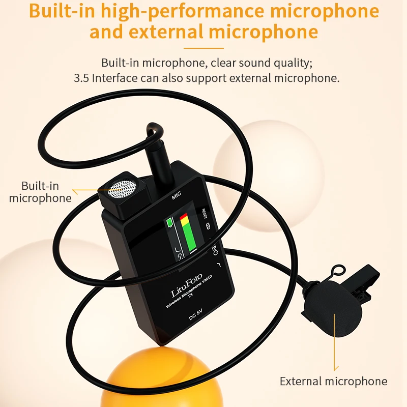 2.4G Wireless Lavalier Microphone Noise Cancelling Microphone Kit 2 Transmitters with 1 Receiver for Live Camera Phone Recording