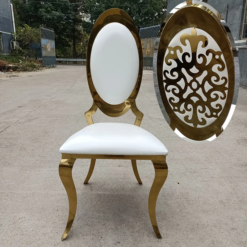 Stainless Steel Gold Stackable Luxury Chair Events Hotel Banquet Wedding Chairs