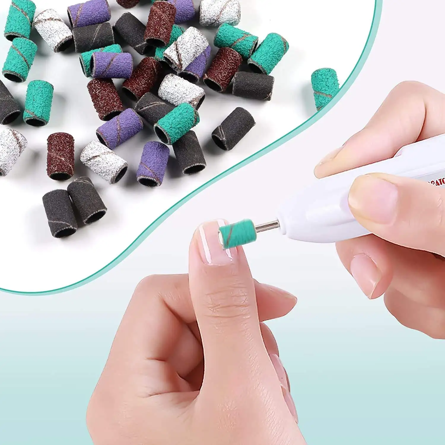 Pink Sanding Bands For Nail Drill Zebra Sanding Bands 80# 120# 180# 240#