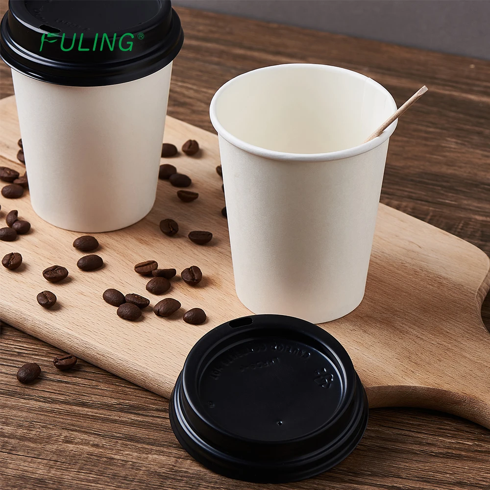 FULING 12 oz PE Coated Biodegradable Single Wall Disposable Paper Coffee Cup