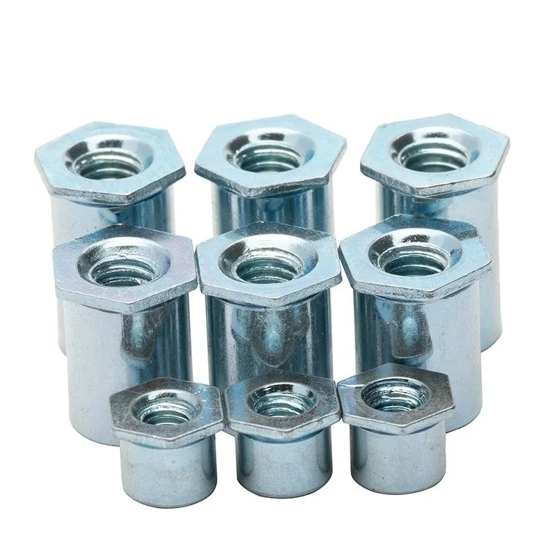 Hexagonal pressure rivet stud fasteners Carbon steel galvanized riveted screws SO-032-4/6/8-34mm Through-hole nut column for pan