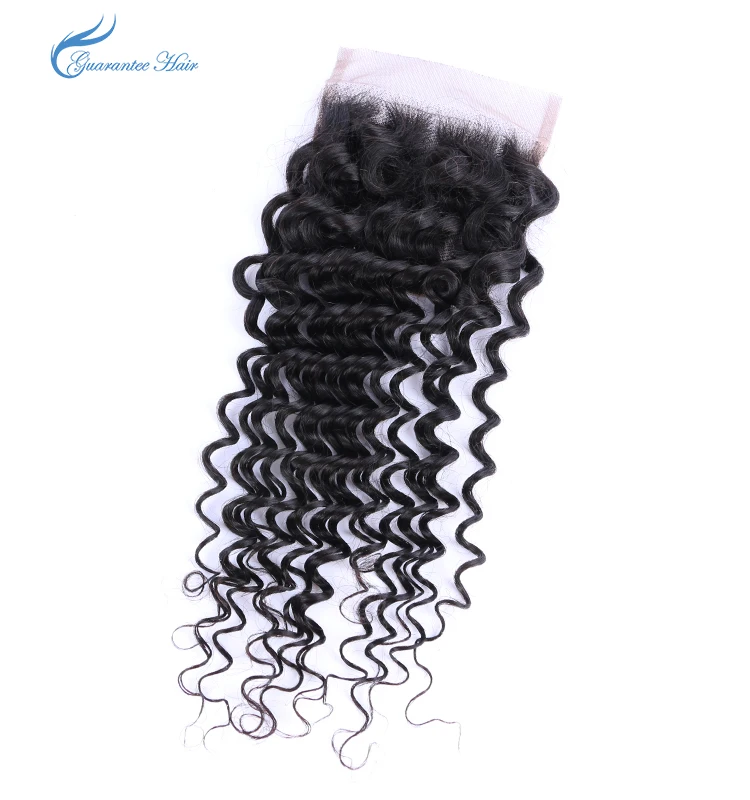 Deep wave stles lace closure with baby hair from 8inch to 22inch factory price human Guaranteehair 4*4 lace closure human hair