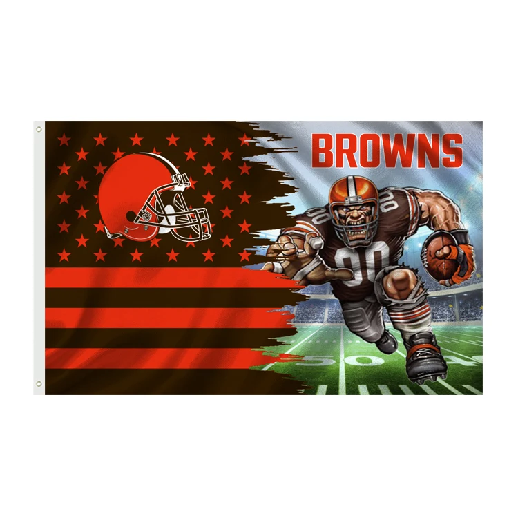 High Quality NFL Cleveland Browns Flags 3x5ft 100% Polyester Super Bowl Custom 3*5ft Cleveland Browns Flags