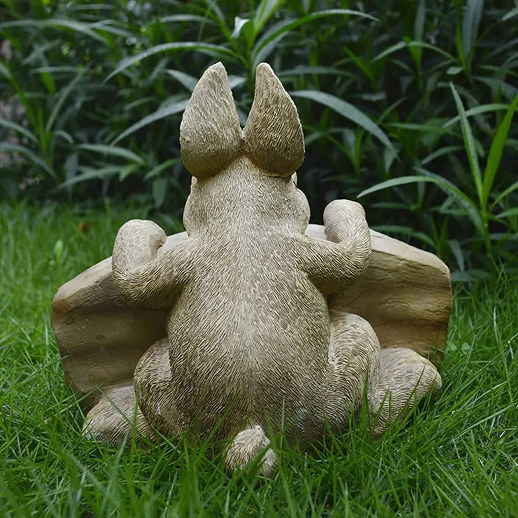 Cute Funny Garden Welcome Sign Resin Bunny Welcome Statue