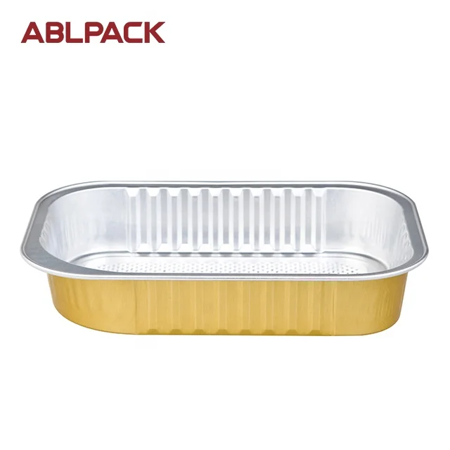 wholesale custom factory 320ml Airline container Disposable aluminium foil food containers baking pans dish plate with lid