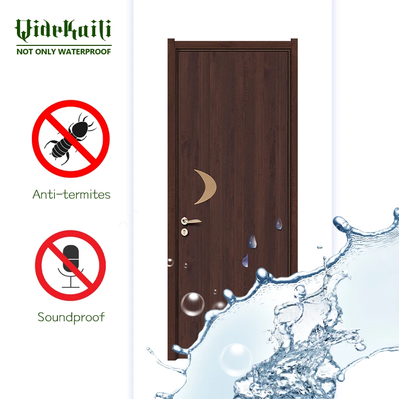 Environmentally Friendly Wooden Plastic Composite Interior PVC Bathroom Door